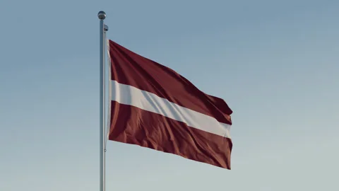 Latvia Flag: Cinematic Loopable Motion with Blue Sky in 4K ProRes 444 HQ Stock Footage 269823248