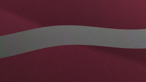 Latvia Flag Digital Particle Waving Seamless Loop Animation on Black Backgrou Stock Footage 339302968