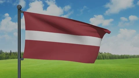 Latvia Flag Stock Footage 153254565