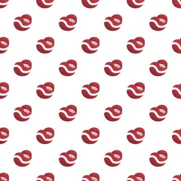 Latvia flag heart shape seamless pattern background Illustrazione stock
