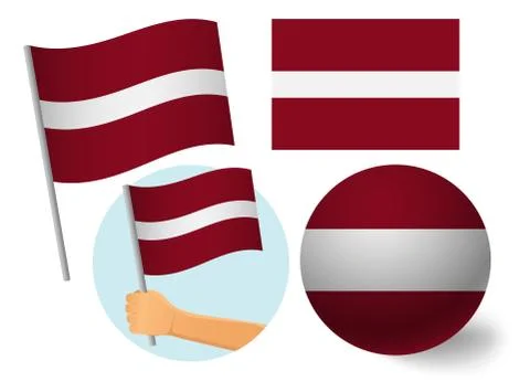 Latvia flag icon set Stock Illustration