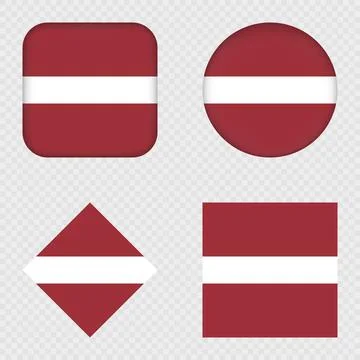 Latvia Flag Icons Pack. Vector illustration. Stock Illustration