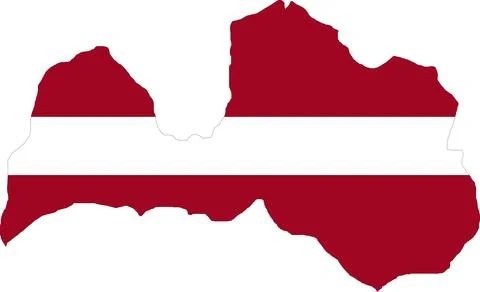 Latvia Flag in Map, Latvia Map with Flag, Map of Latvia, Map with Flag, Nat.. Stock Illustration