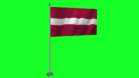 Latvia Flag in Motion on Green Screen. Stock-Footage 277934767