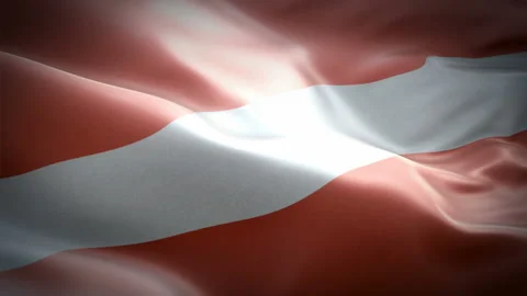 Latvia flag Motion Loop video waving in wind. Realistic Latvian Flag background. Stock Footage 106942326