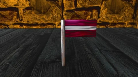 Latvia Flag Post - Dolly Shot 스톡 동영상 270916791