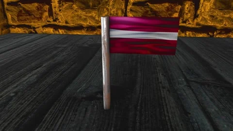Latvia Flag Post - Orbiting Shot Video stock 270916431