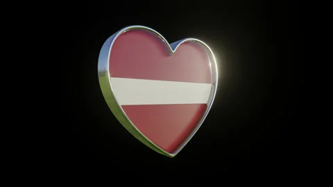 Latvia Flag in the Shape of 3D Heart. Stock Footage 133726672
