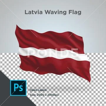 Latvia flag wave design Modello PSD