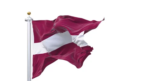 Latvia flag waving looping with transparent background. Video stock 319988902