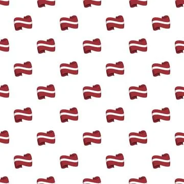 Latvia flag waving ribbons repeating seamless pattern 库存插图