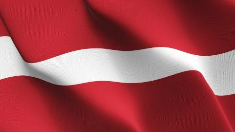 Latvia flag waving on wind. Illustrazione stock
