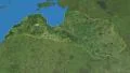 Latvia, glide over the map, outlined 4k or 4k+ Resolution