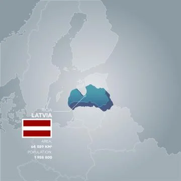Latvia information map. Stock Illustration
