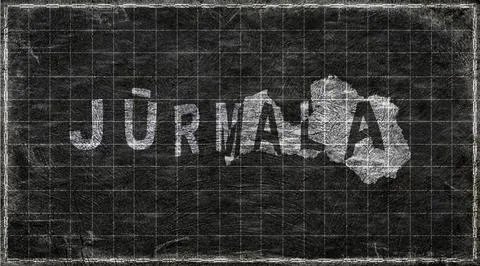 Latvia Jurmala Typography Map Stock Illustration