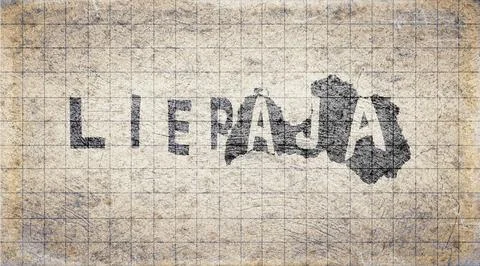 Latvia Liepaja Typography Map Stock Illustration