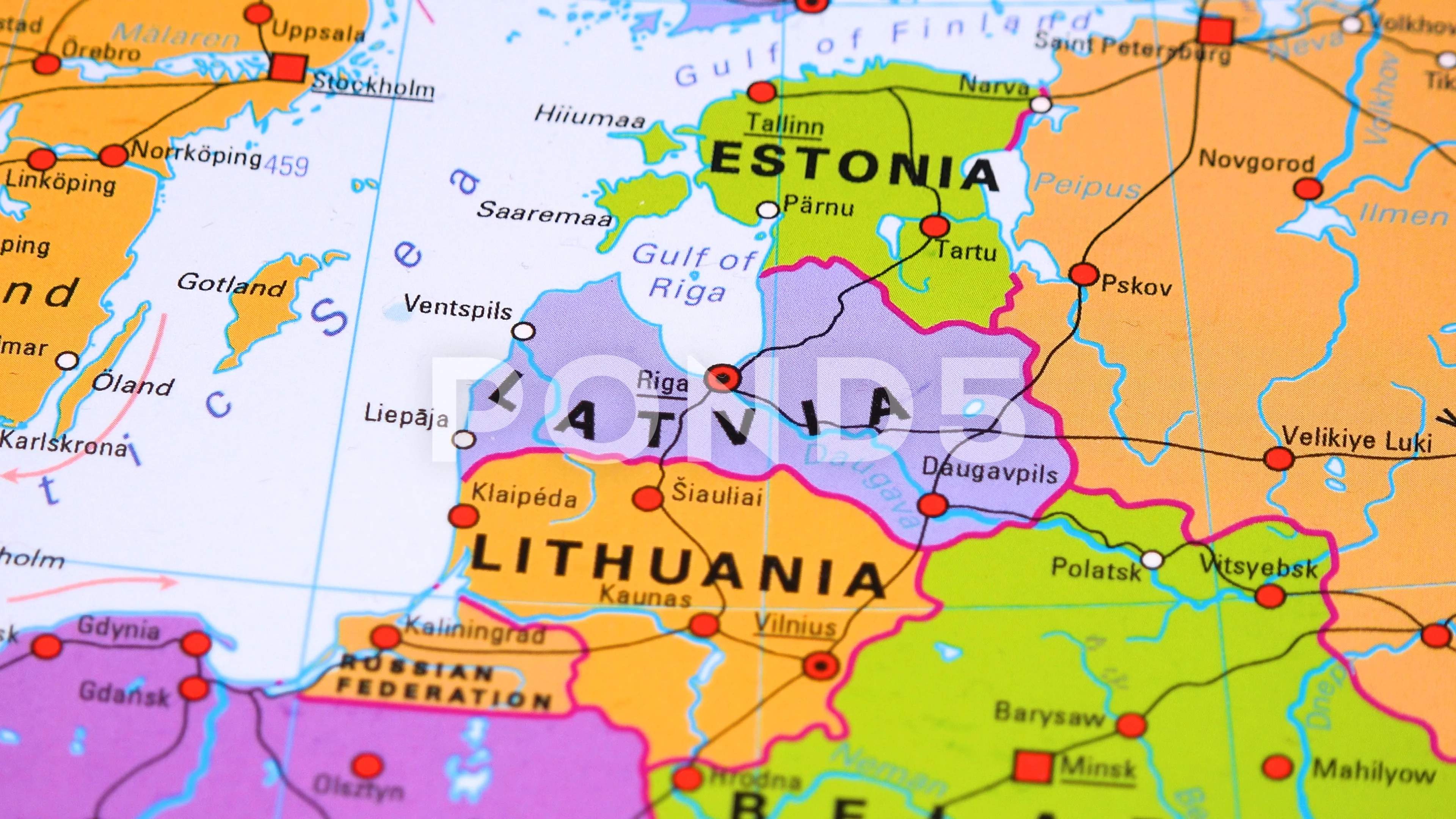 Estonia Latvia Lithuania Map Latvia, Lithuania And Estonia On A Polit... | Stock Video | Pond5