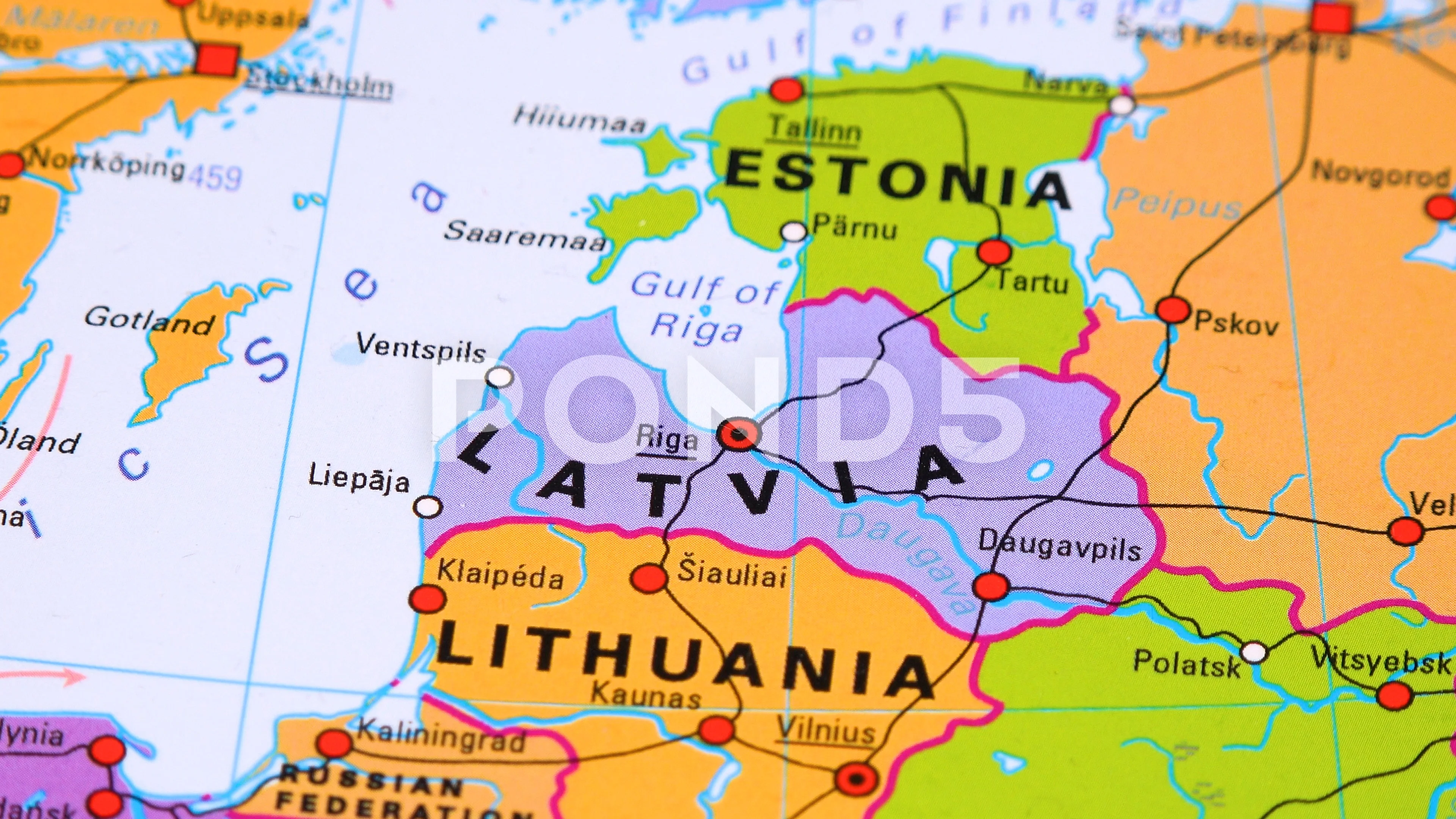 Map Of Estonia And Latvia Latvia, Lithuania And Estonia On A Polit... | Stock Video | Pond5