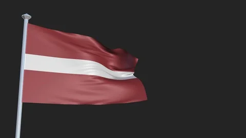 Latvia - Loopable 3D flag animation with Alpha Channel and Transparency for y Stock Footage 91465324