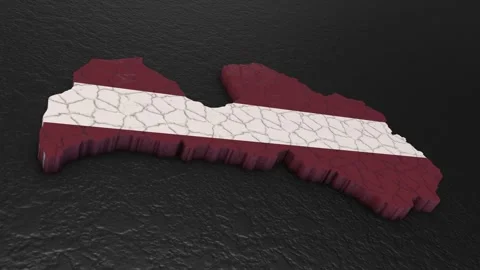 Latvia map 3d. 3d map of Latvia. Stock Footage 273734588