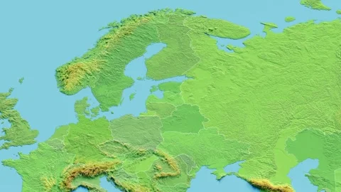 Latvia Map 3D animated with Borders Stock-Footage 348527379