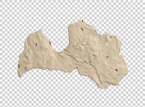 Latvia map 3d relief surface country topographic atlas geographic contour c.. Stock Photos