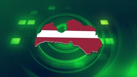 Latvia Map and Flag Background Stock Footage 344028726