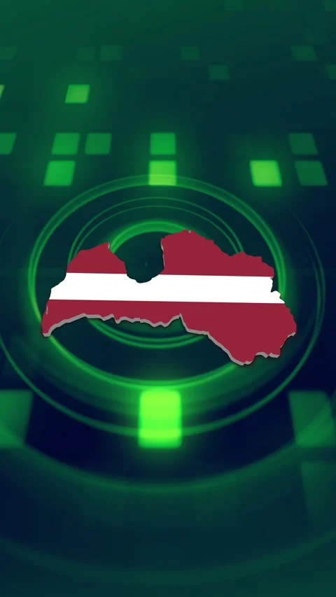 Latvia Map and Flag Background Vídeo Stock 347125255