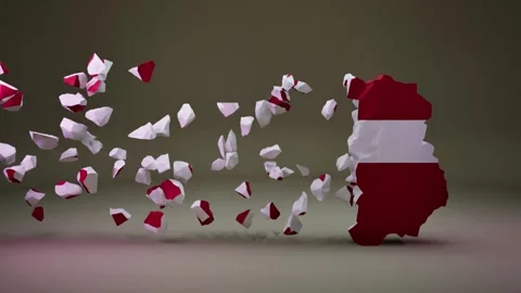 Latvia Map With Flag Stock Footage 324122415