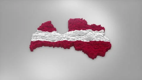Latvia Map with Flag Intro Background Stock Footage 315162605