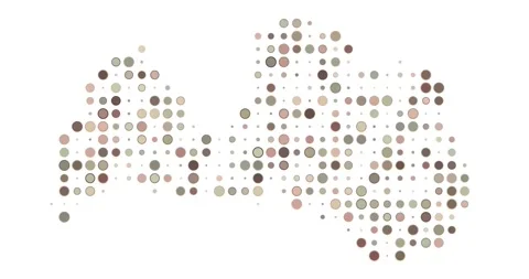 Latvia Map in Generative Dot Matrix Stock Footage 312352576