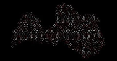 Latvia Map With Generative Pixel Grid Stock Footage 312352816