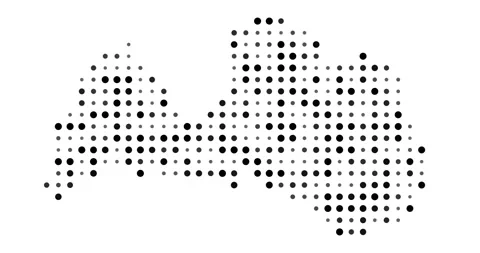 Latvia Map With Generative Pixel Grid Stock Footage 312353041