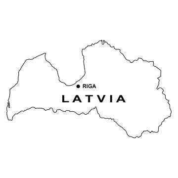 Latvia map icon Illustrazione stock