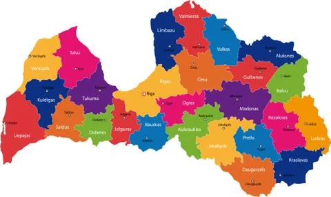 Latvia map Stock Illustration