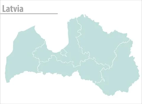 Latvia map illustration vector detailed latvia map with all states Stock Illustration