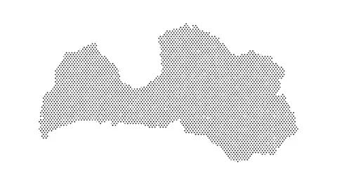 Latvia map from particles, dots. Digital silhouette. Abstract animation bac.. Stock Footage 325214495