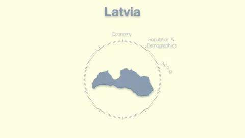 Latvia MAP revealingmotion graphics data elements Stock Footage 339876772
