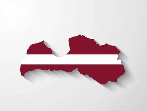 Latvia map with shadow effect Stock Illustration