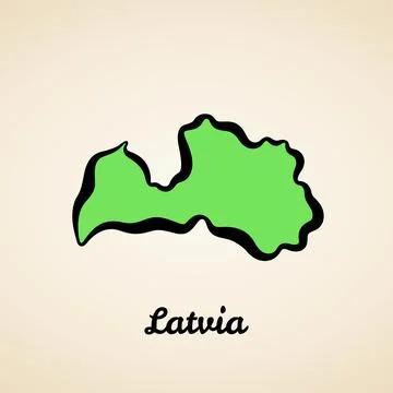 Latvia - Outline Map Illustrazione stock