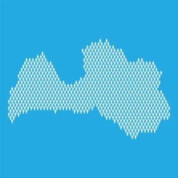Latvia population. Statistic map made from stick figure people Illustrazione stock