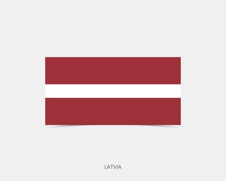 Latvia Rectangle flag icon with shadow. Illustrazione stock