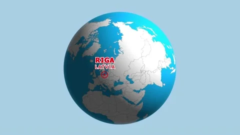 LATVIA RIGA ZOOM IN FROM SPACE Stock Footage 177513294