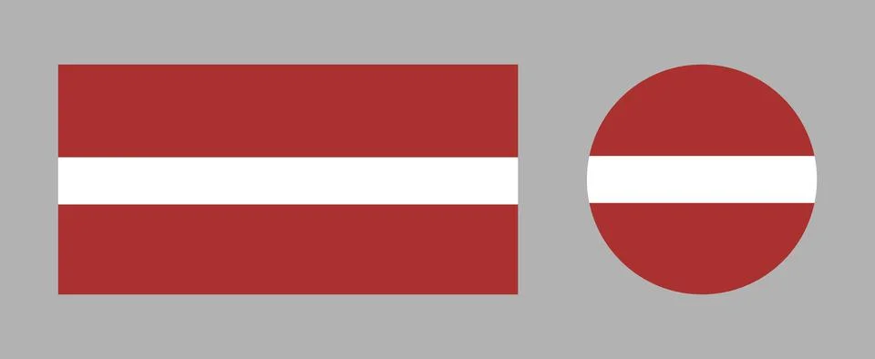 Latvia round, rectangular flag badges. Set of National Latvian flag circle Stock Illustration