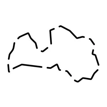 Latvia simplified broken outline vector map 스톡 일러스트