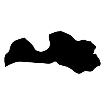 Latvia - solid black silhouette map of country area. Simple flat vector 스톡 일러스트