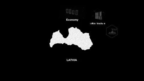 Latvia technology map with animated charts Stock Footage 340979944