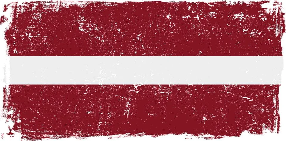 Latvia Vector Flag on White Stock Illustration