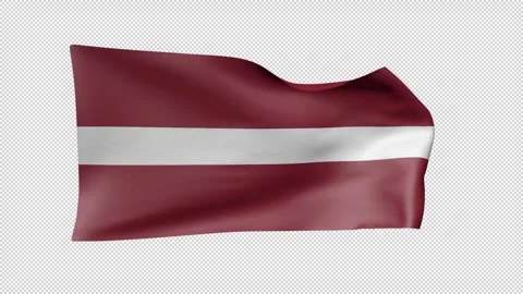Latvia Waving Flag Transparent Alpha Video stock 274433558