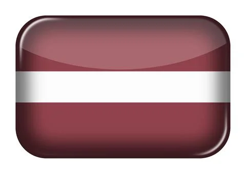 Latvia web icon rectangle button with clipping path 3d illustration Stock Illustration